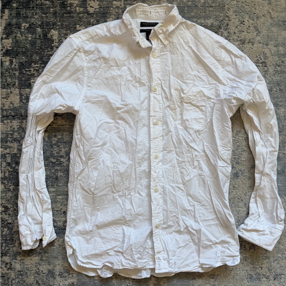 Banana Republic White Men's OCBD